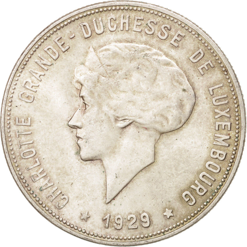 Luxembourg, Charlotte, 10 Francs, 1929, Luxembourg, MS(60-62), Silver, KM:39