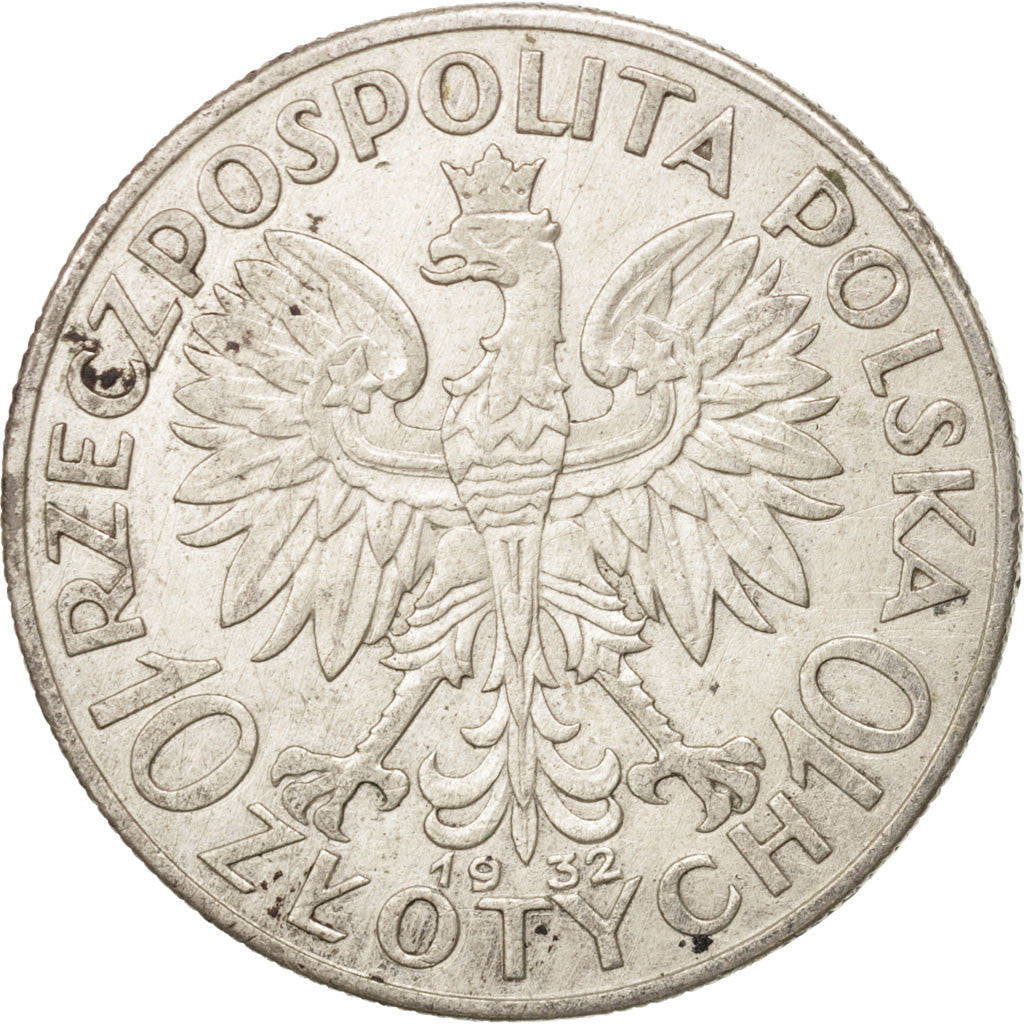 Poland, 10 Zlotych, 1932, Warsaw, EF(40-45), Silver, KM:22