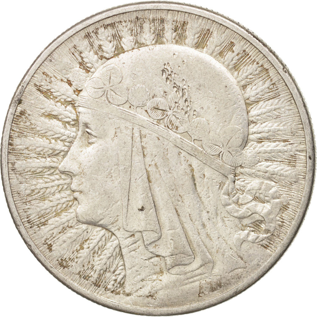 Coin, Poland, 10 Zlotych, 1932, Warsaw, AU(50-53), Silver, KM:22