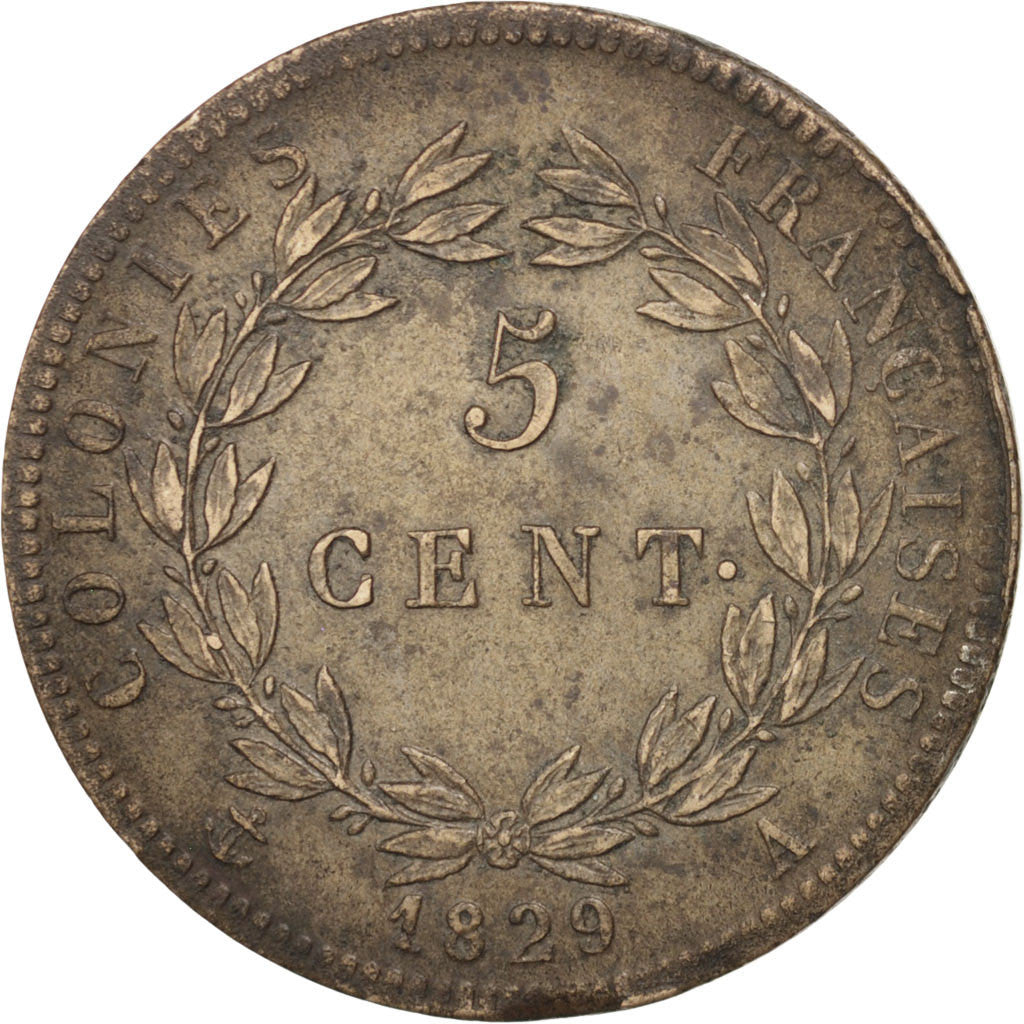 Moneta, Colonie francesi, Charles X, 5 Centimes, 1829, Paris, SPL-, Bronzo