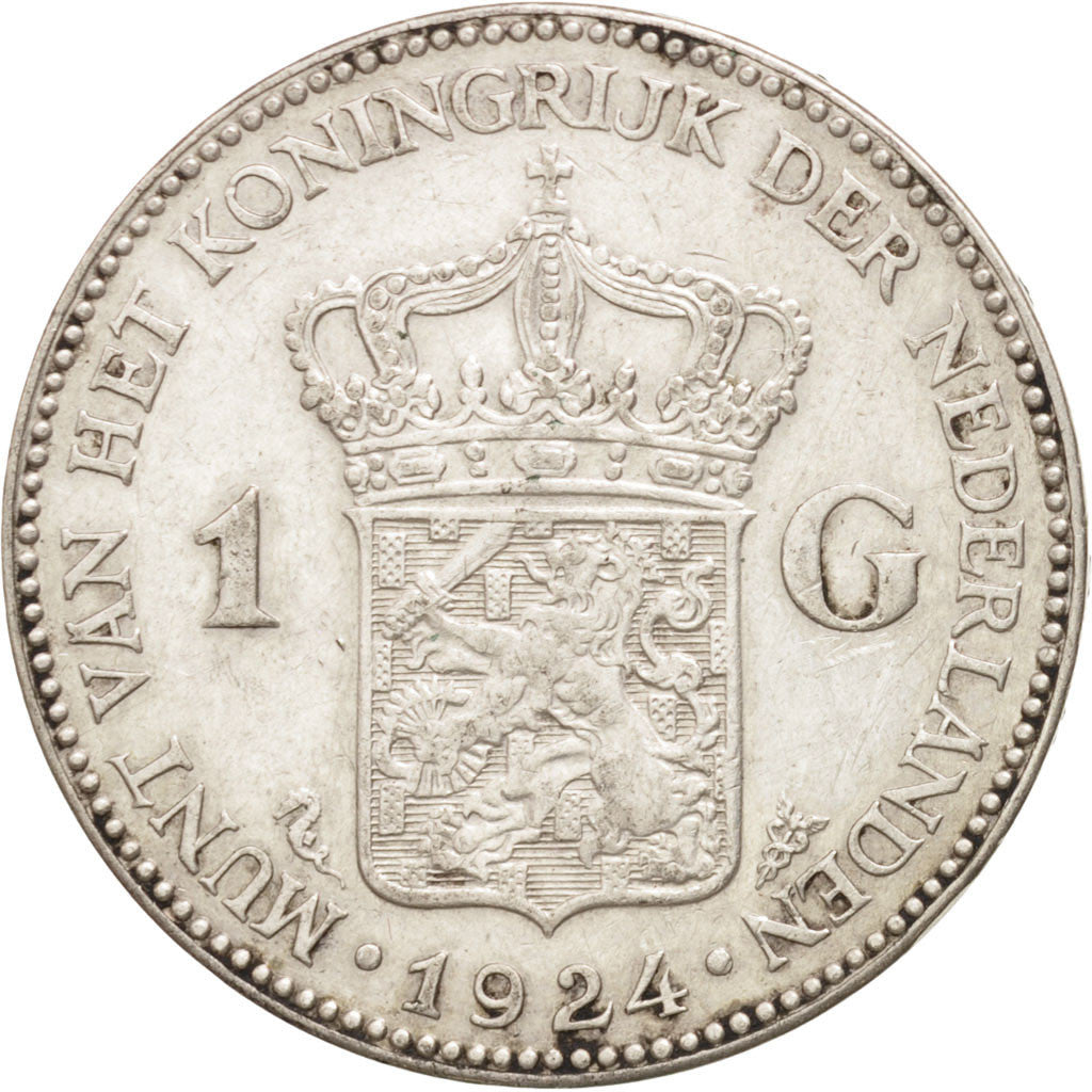 Monnaie, Pays-Bas, Wilhelmina I, Gulden, 1924, TTB+, Argent, KM:161.1