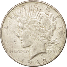 United States, Peace Dollar, Dollar, 1922, U.S. Mint, Denver, EF(40-45), Silver