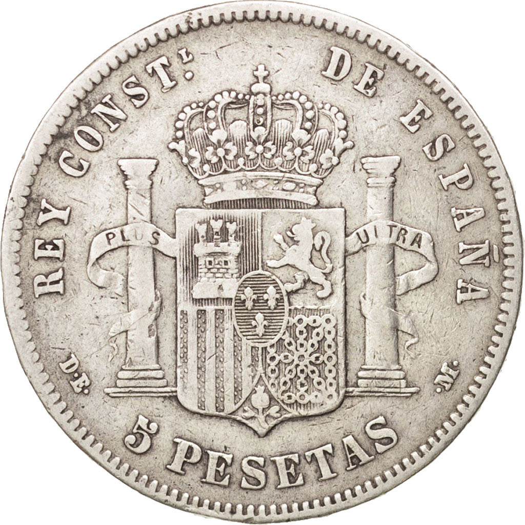 Spain, Alfonso XII, 5 Pesetas, 1878, Madrid, VF(30-35), Silver, KM:676
