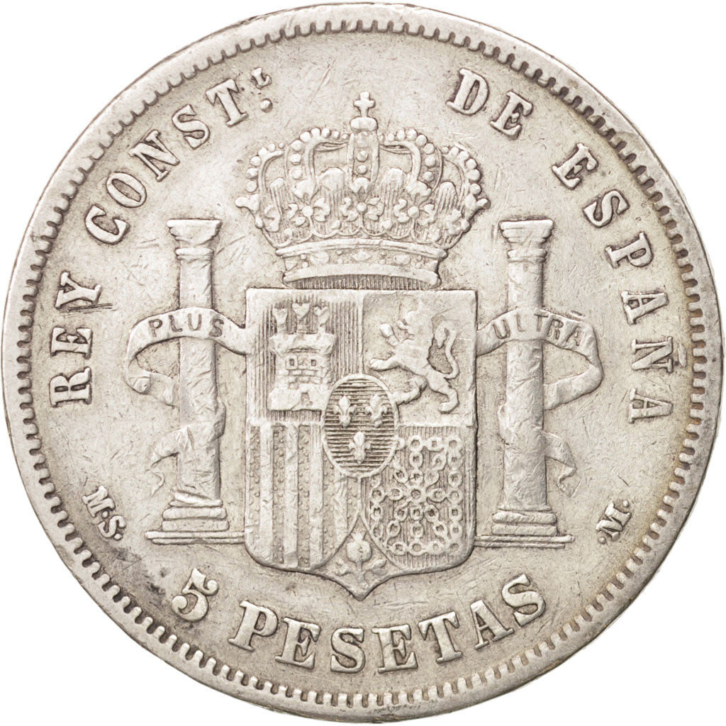Spain, Alfonso XII, 5 Pesetas, 1885, VF(30-35), Silver, KM:688
