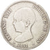 Espagne, Alfonso XIII, 5 Pesetas, 1891, Madrid, B+, Argent, KM:689