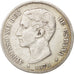 Coin, Spain, Alfonso XII, 5 Pesetas, 1876, VF(30-35), Silver, KM:671