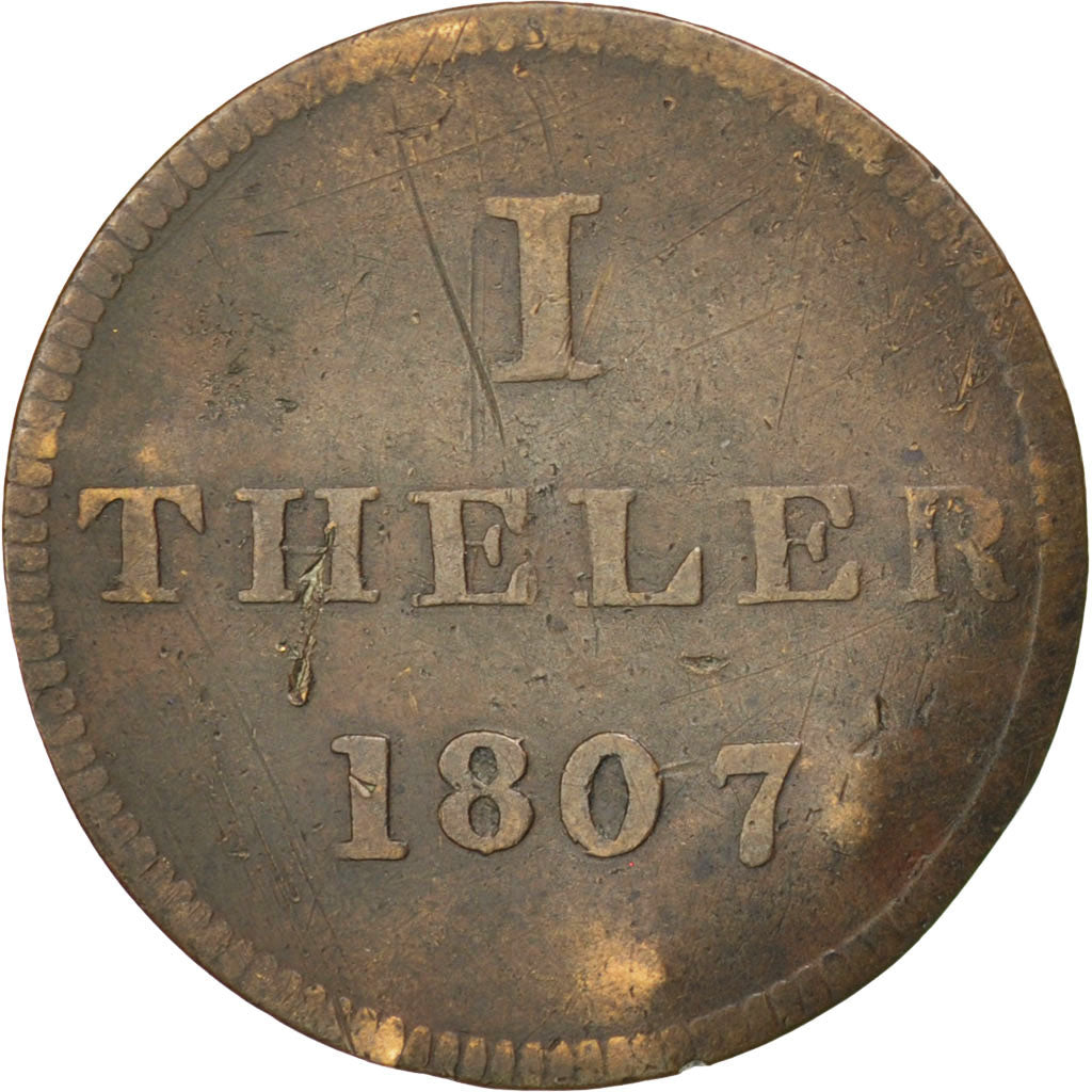 GERMAN STATES, Heller, 1807, Frankfurt, KM #Tn11, VF(30-35), Copper, 1.46