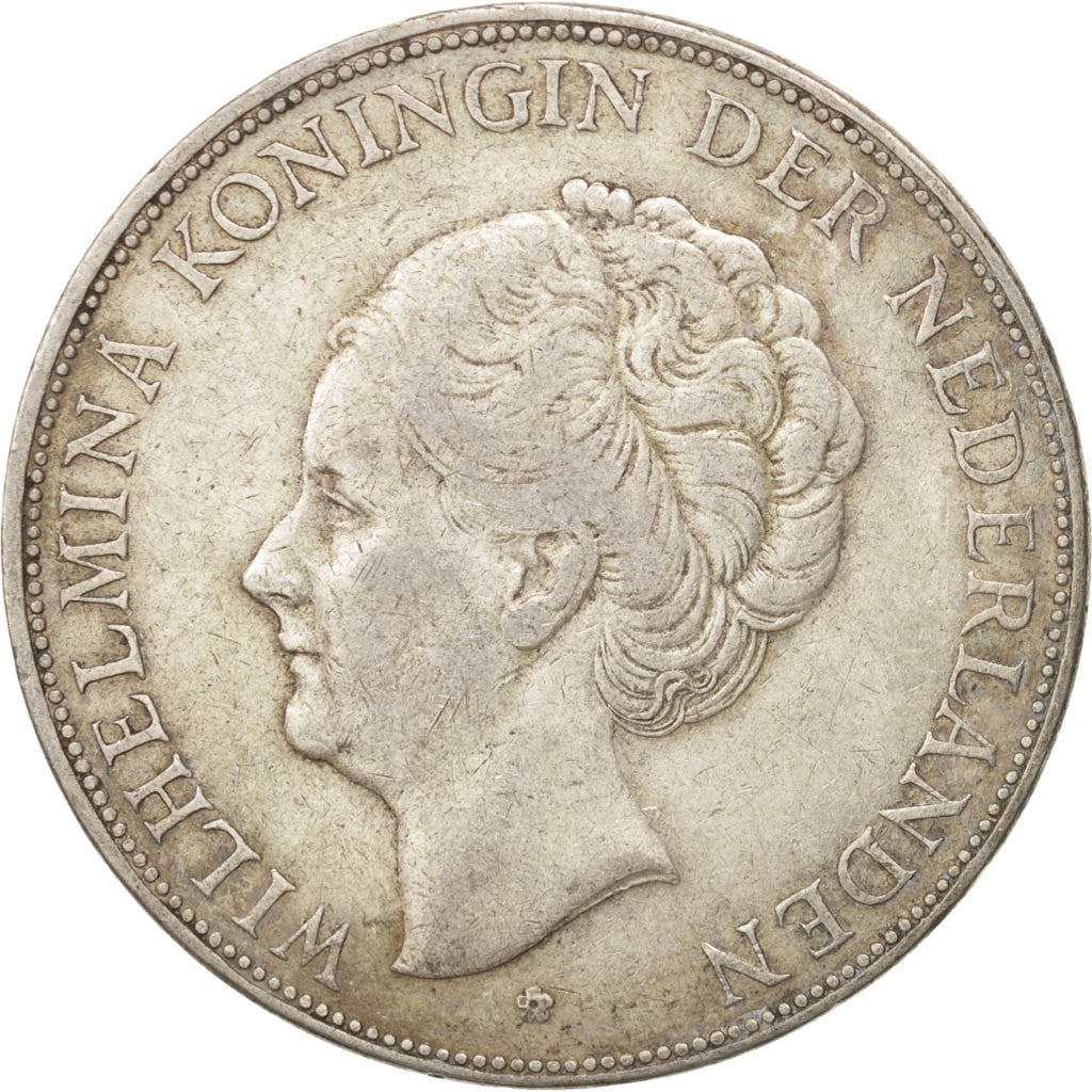 Coin, Netherlands, Wilhelmina I, 2-1/2 Gulden, 1930, EF(40-45), Silver, KM:165