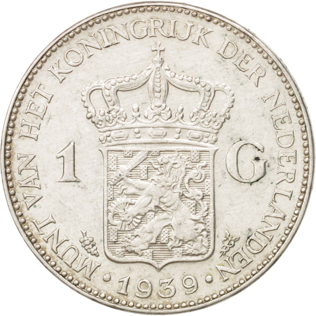 Netherlands, Wilhelmina I, Gulden, 1939, EF(40-45), Silver