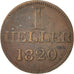 Moneta, Stati tedeschi, FRANKFURT AM MAIN, Heller, 1820, Frankfurt, BB, Rame