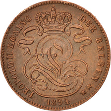 Coin, Belgium, Leopold II, Centime, 1894, MS(60-62), Copper, KM:34.1