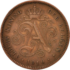 Belgio, Albert I, 2 Centimes, 1910, BB+, Rame, KM:65
