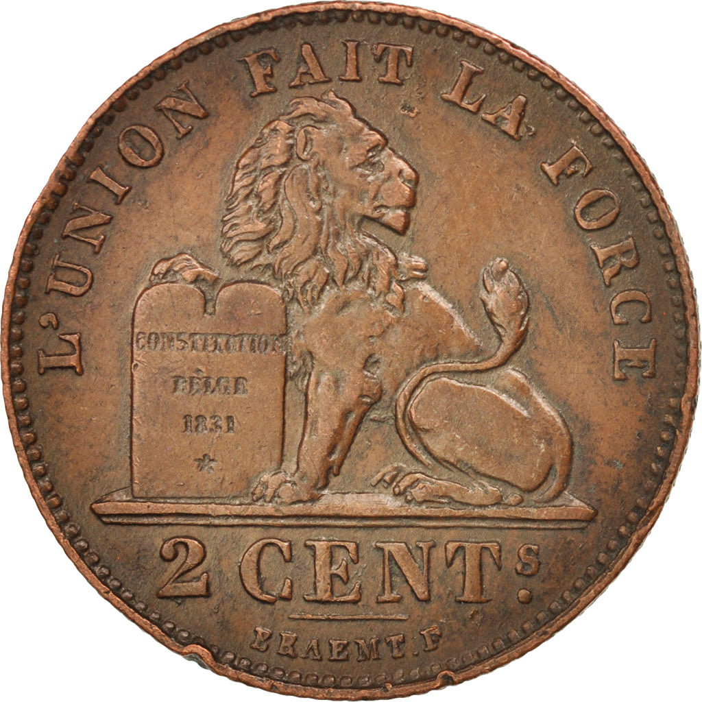 Coin, Belgium, Albert I, 2 Centimes, 1912, AU(55-58), Copper, KM:64