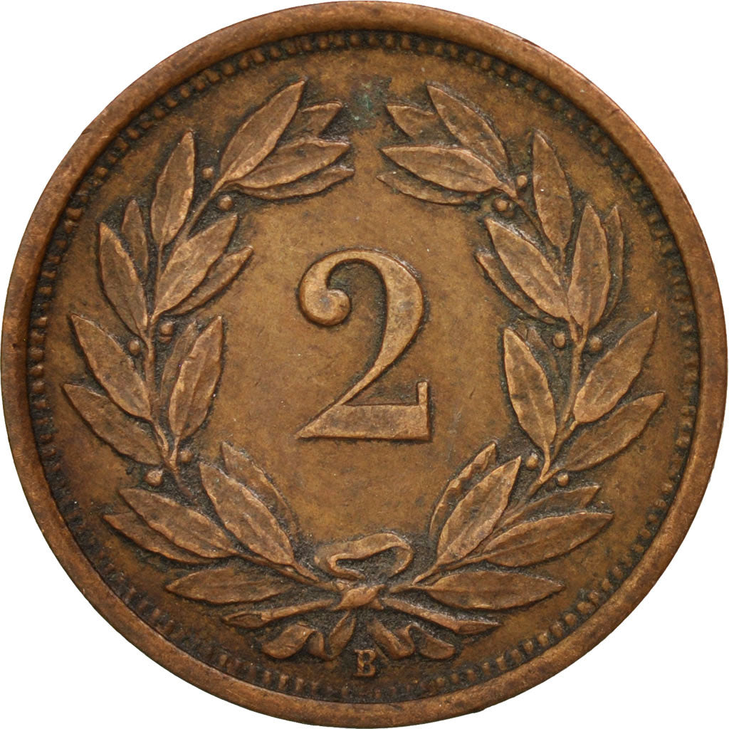 Switzerland, 2 Rappen, 1919, Bern, AU(50-53), Bronze, KM:4.2