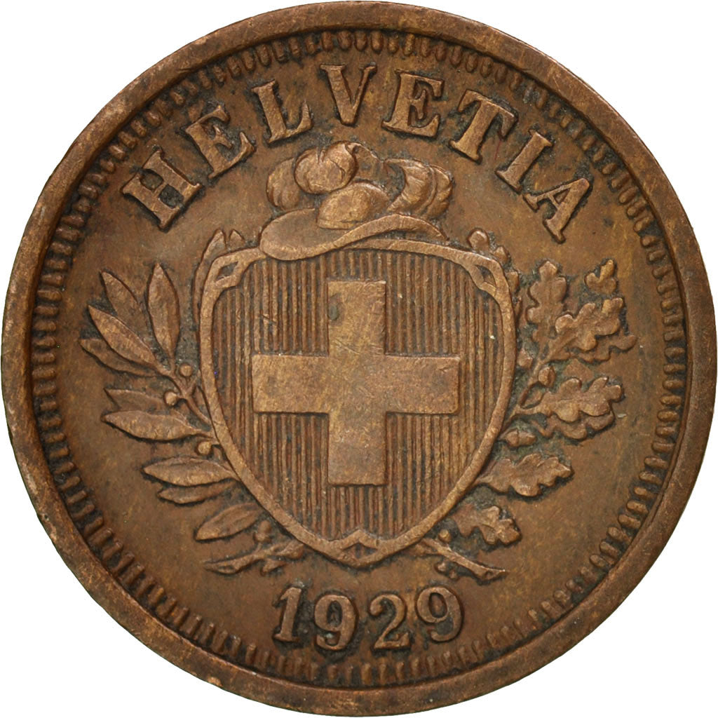 Switzerland, Rappen, 1929, Bern, AU(55-58), Bronze, KM:3.2