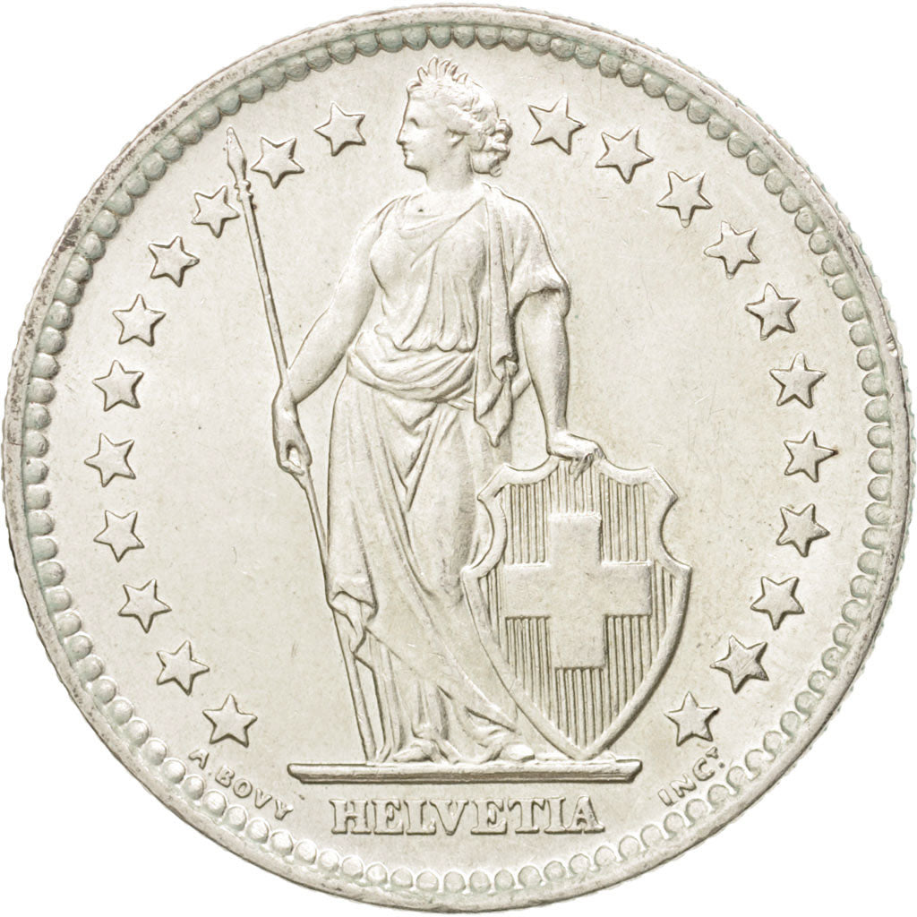 Coin, Switzerland, 2 Francs, 1964, Bern, MS(60-62), Silver, KM:21