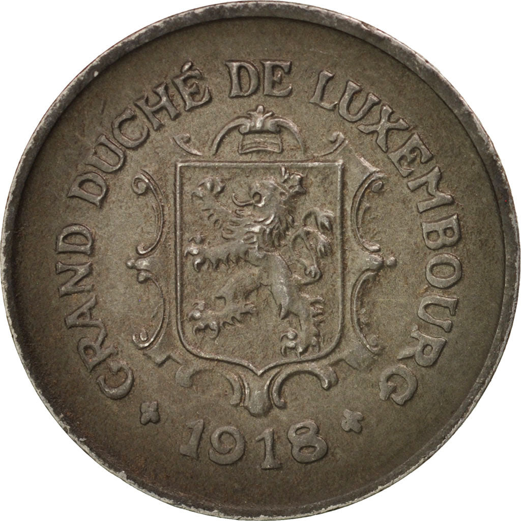 Luxembourg, Charlotte, 5 Centimes, 1918, AU(50-53), Iron, KM:30