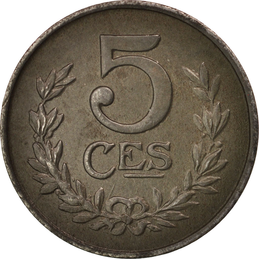 Luxembourg, Charlotte, 5 Centimes, 1918, AU(50-53), Iron, KM:30