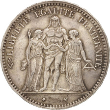 France, Hercule, 5 Francs, 1877, Paris, TTB+, Argent, KM:820.1