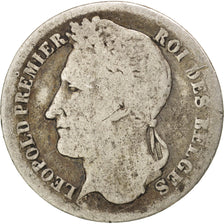 Belgien, Leopold I, 1/4 Franc, 1834, Brussels, VF(20-25), Silver, KM:8