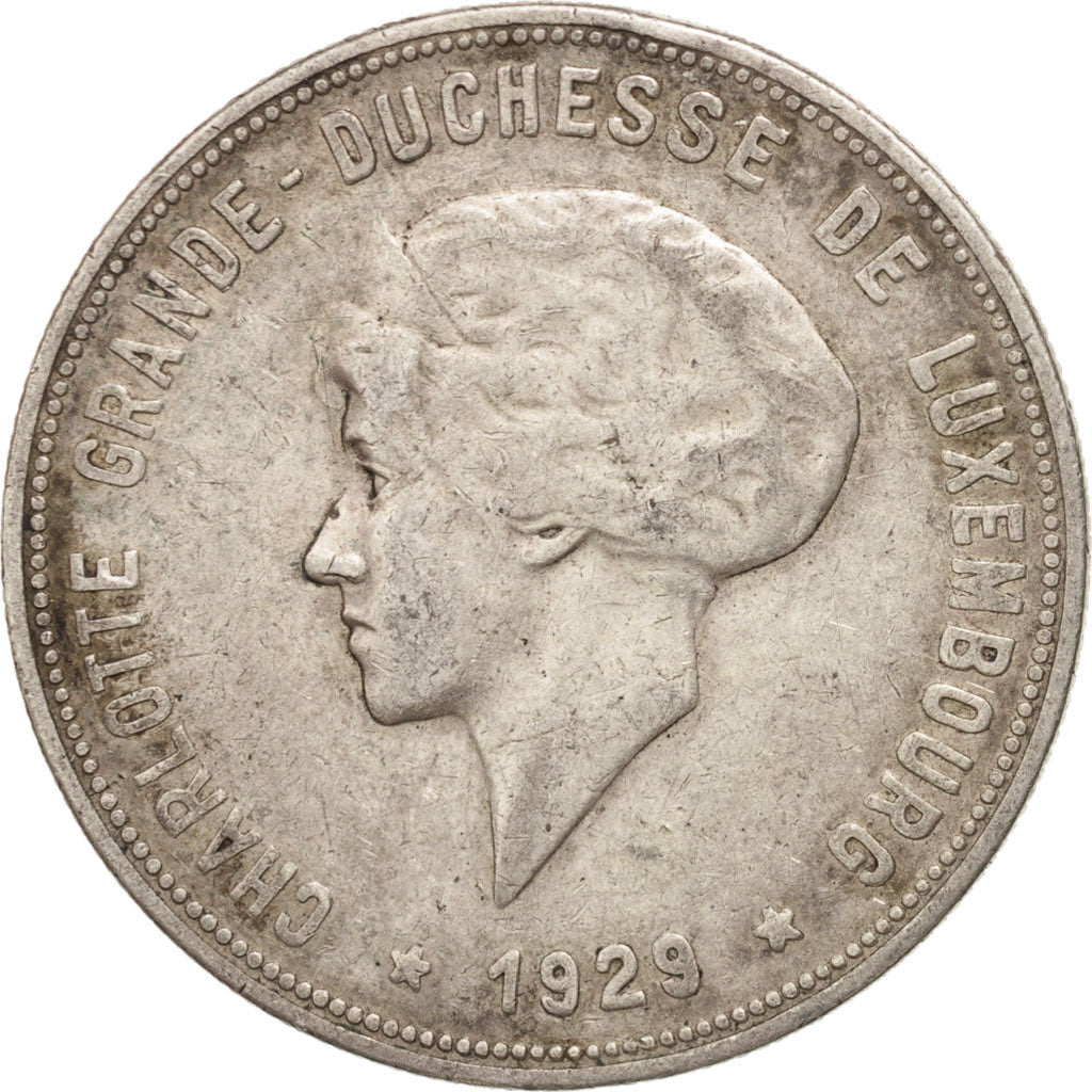 Luxembourg, Charlotte, 10 Francs, 1929, Luxembourg, TTB+, Argent, KM:39