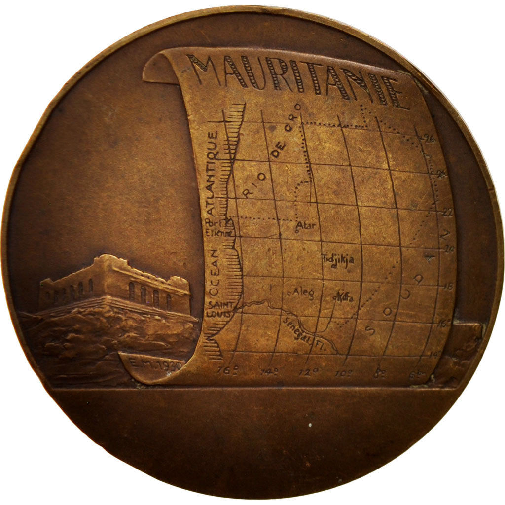 France, Medal, Maure d'Aleg, Mauritanie, History, 1930, Monier, AU(50-53)