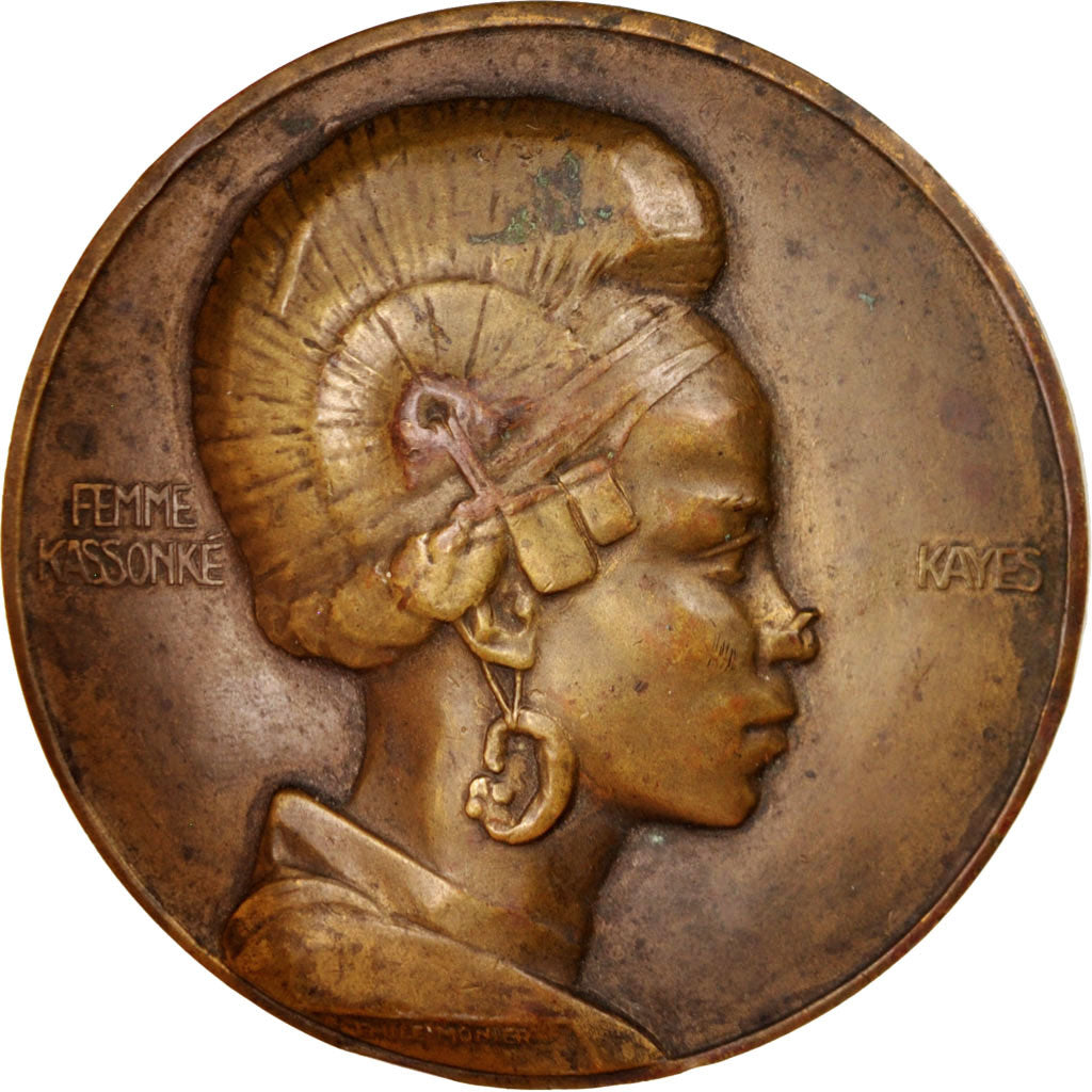 France, Medal, Femme Kassonké, Kayes, History, 1930, Monier, EF(40-45), Bronze