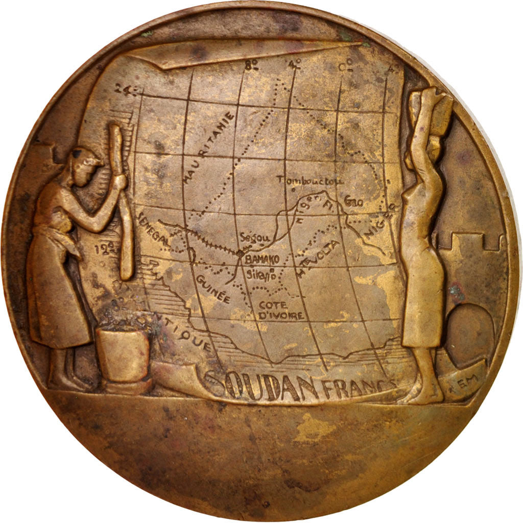 France, Medal, Femme Kassonké, Kayes, History, 1930, Monier, EF(40-45), Bronze