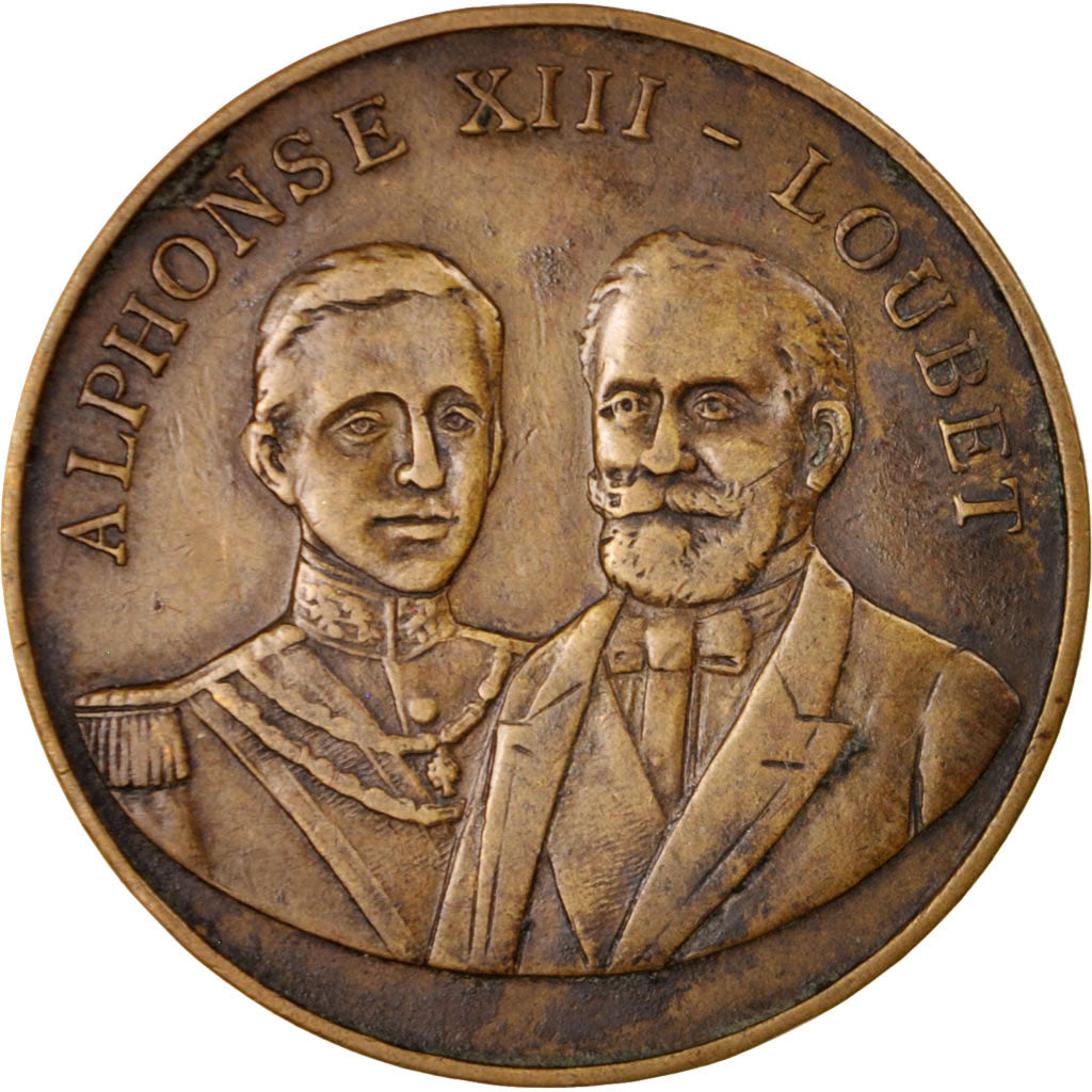 Francia, Medal, Mutuelle de France et de Colonies, Alphonse XIII - Loubet