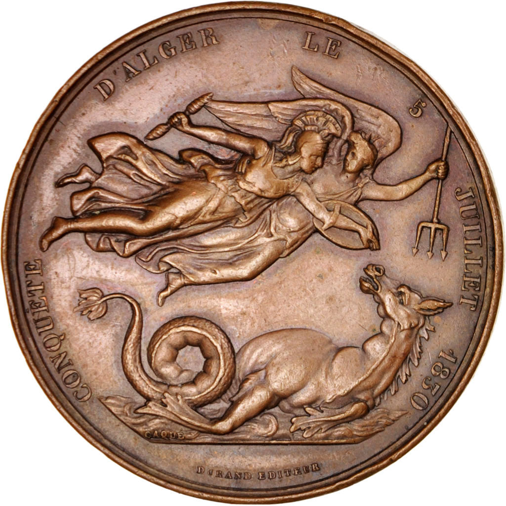 France, Medal, Algérie, conquête d'Alger, le comte de Bourmont, général