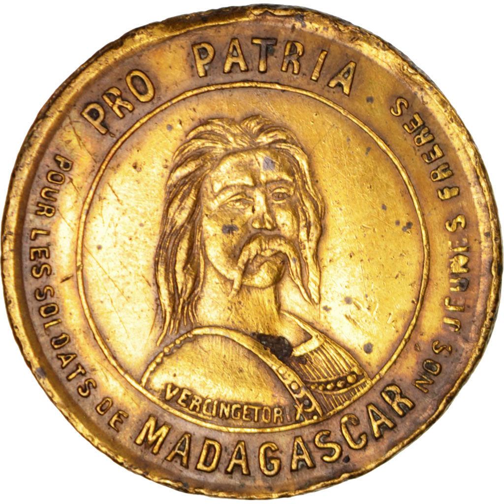 France, Madagascar, Vercingétorix, History, 1895, Medal, SUP, Brass, 28