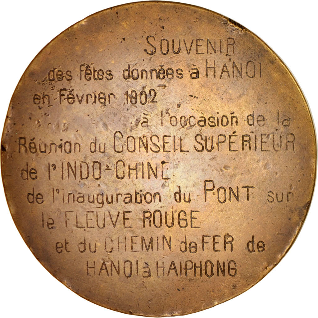 France, Ville de Hanoï, French Third Republic, Railway, 1902, Medal