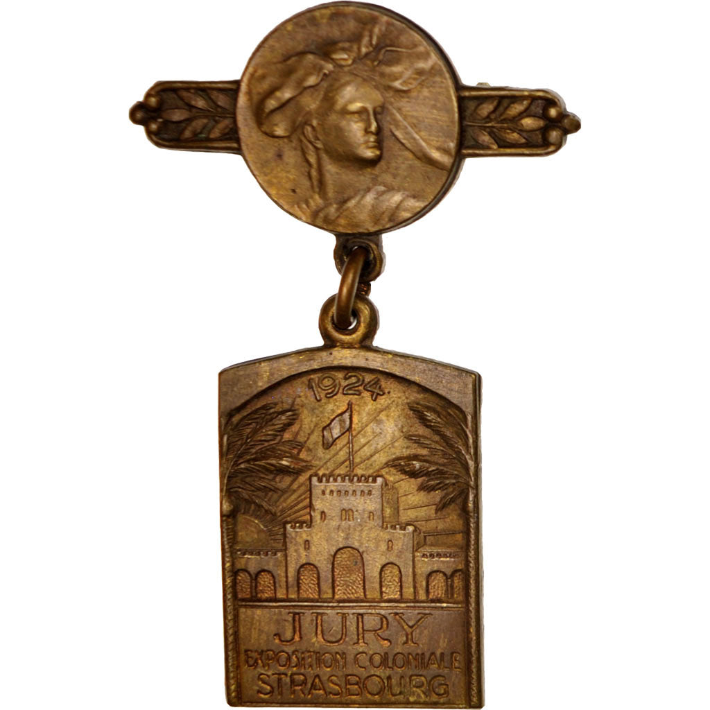 Francia, Medal, Exposition coloniale de Strasbourg, Jury, Arts & Culture, 1924