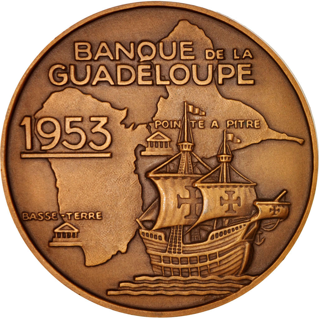 Frankreich, Medal, Banque de la Guadeloupe, Centenaire, Business & industry