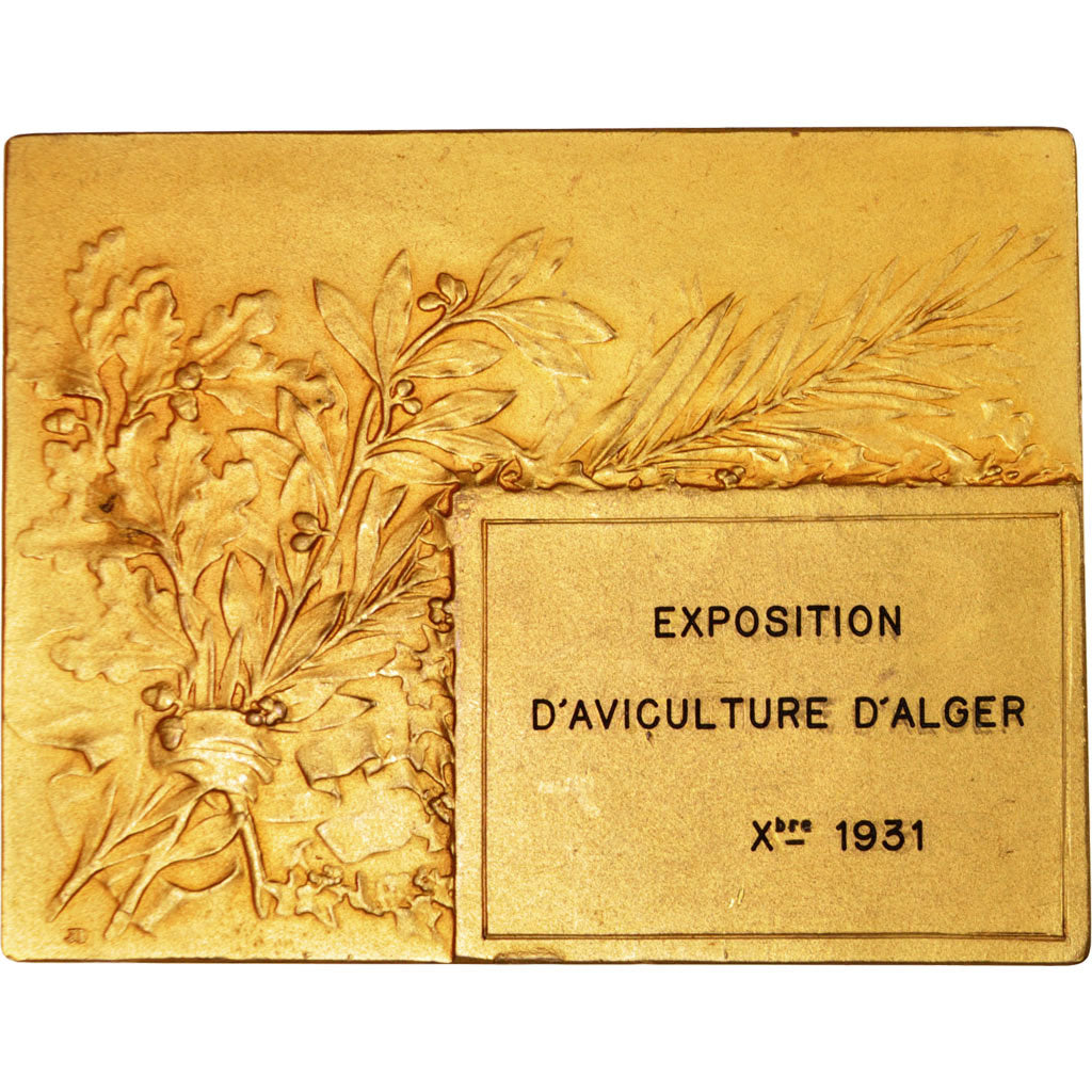 Francia, Medal, Exposition d'Aviculture d'Alger, Fauna, 1931, SPL, Bronzo