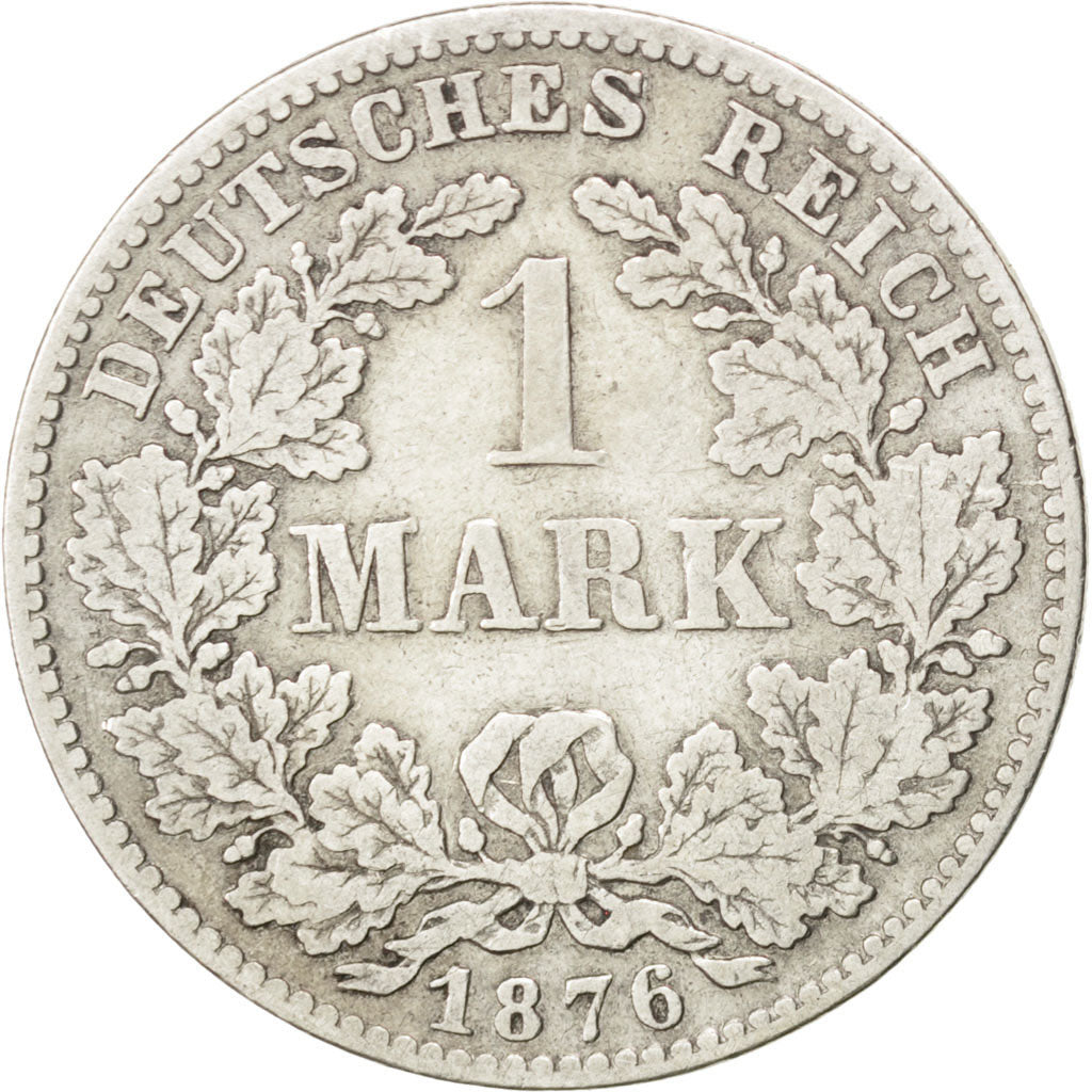GERMANY - EMPIRE, Mark, 1876, Munich, KM #7, EF(40-45), Silver, 24, 5.35