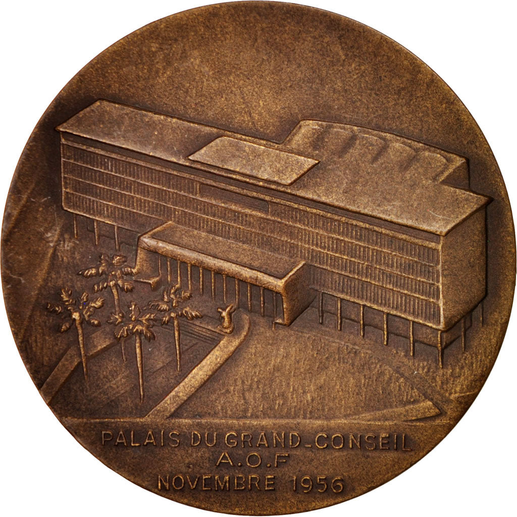Benin, Medal, A.O.F. Palais du Grand Conseil à Porto Novo, History, 1956, SPL-