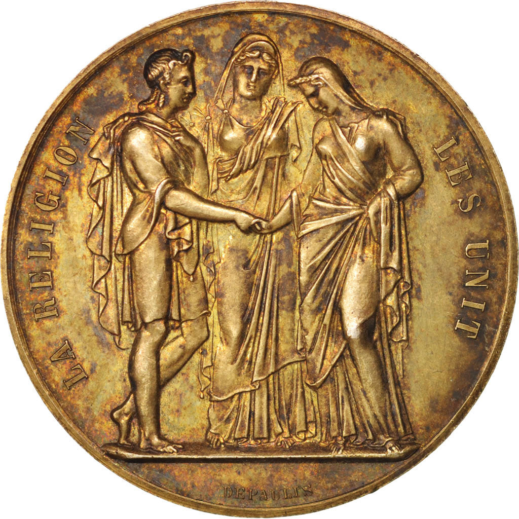 Frankreich, Wedding medal, Religions & beliefs, 1879, Depaulis, Medal, AU(55-...