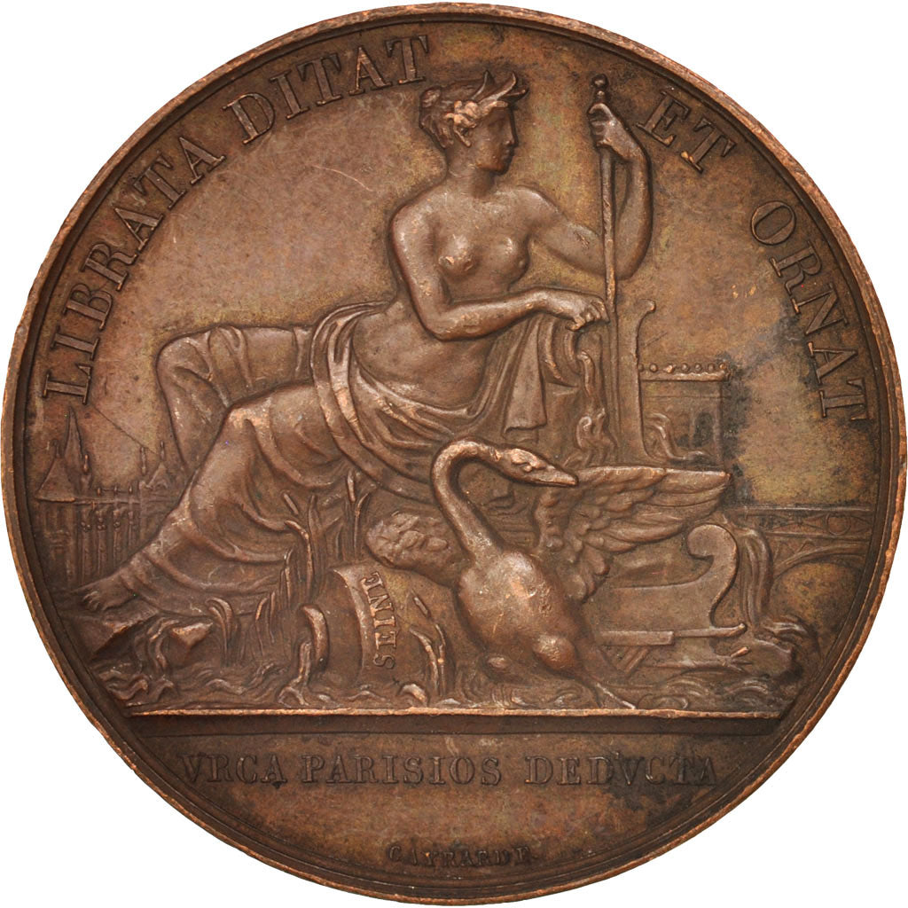 Francia, Medal, Compagnie des canaux de Paris, Louis XVIII, Politics, Society