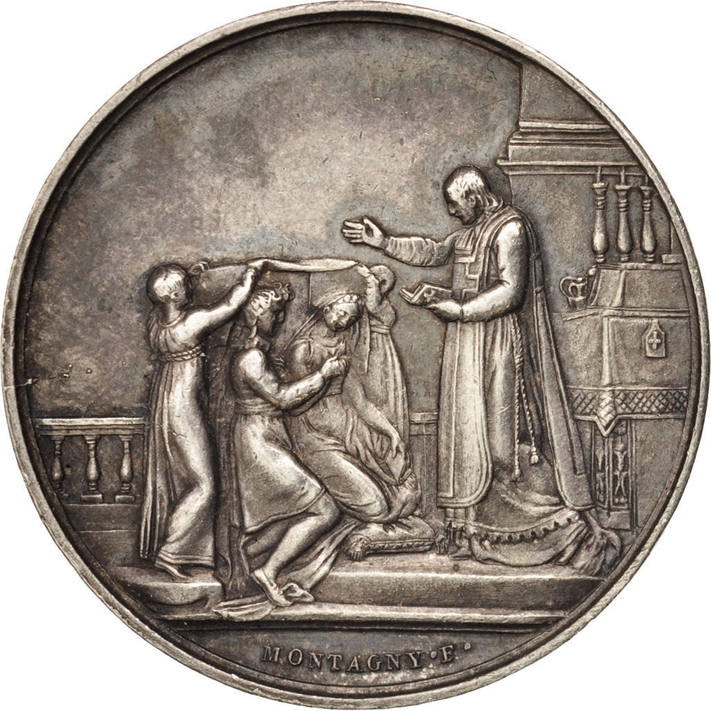 France, Wedding medal, Religions & beliefs, Montagny, Medal