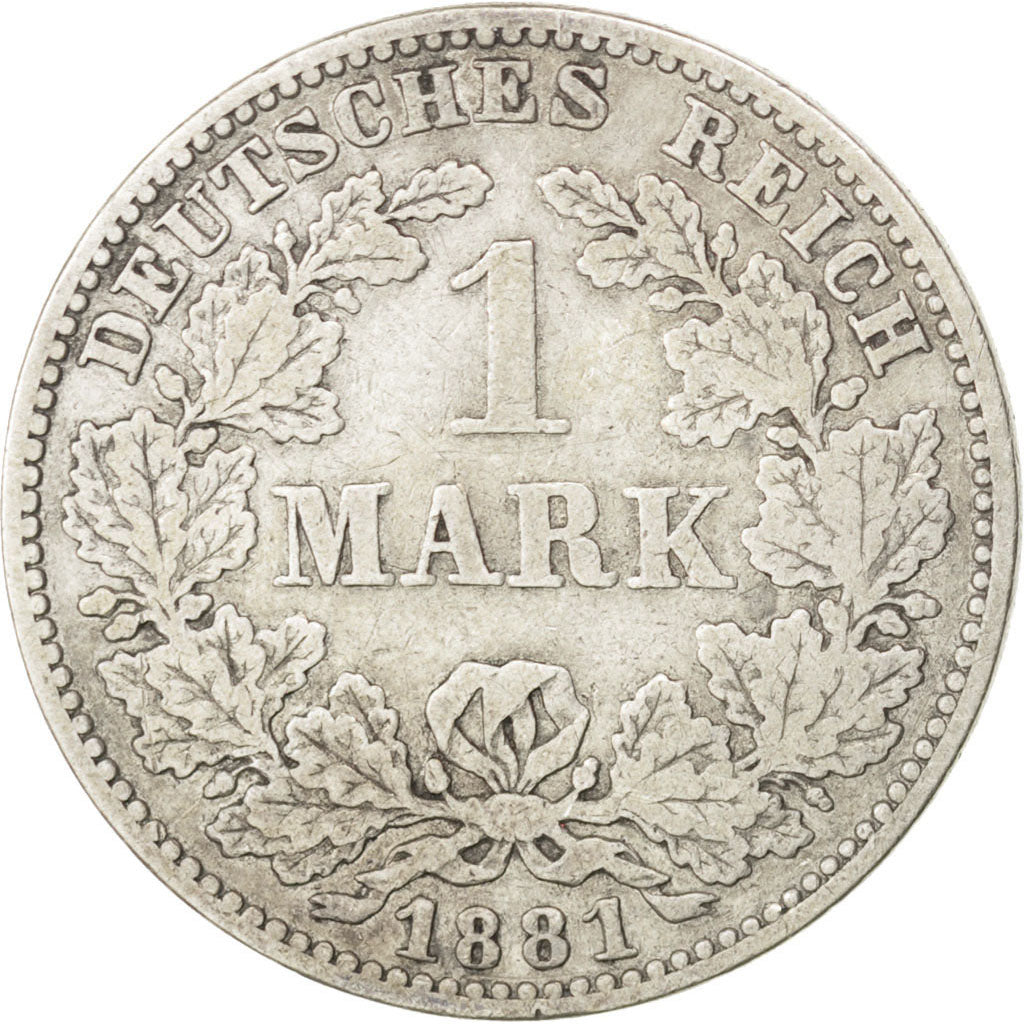 GERMANY - EMPIRE, Mark, 1881, Muldenhütten, KM #7, VF(30-35), Silver, 24, 5.37
