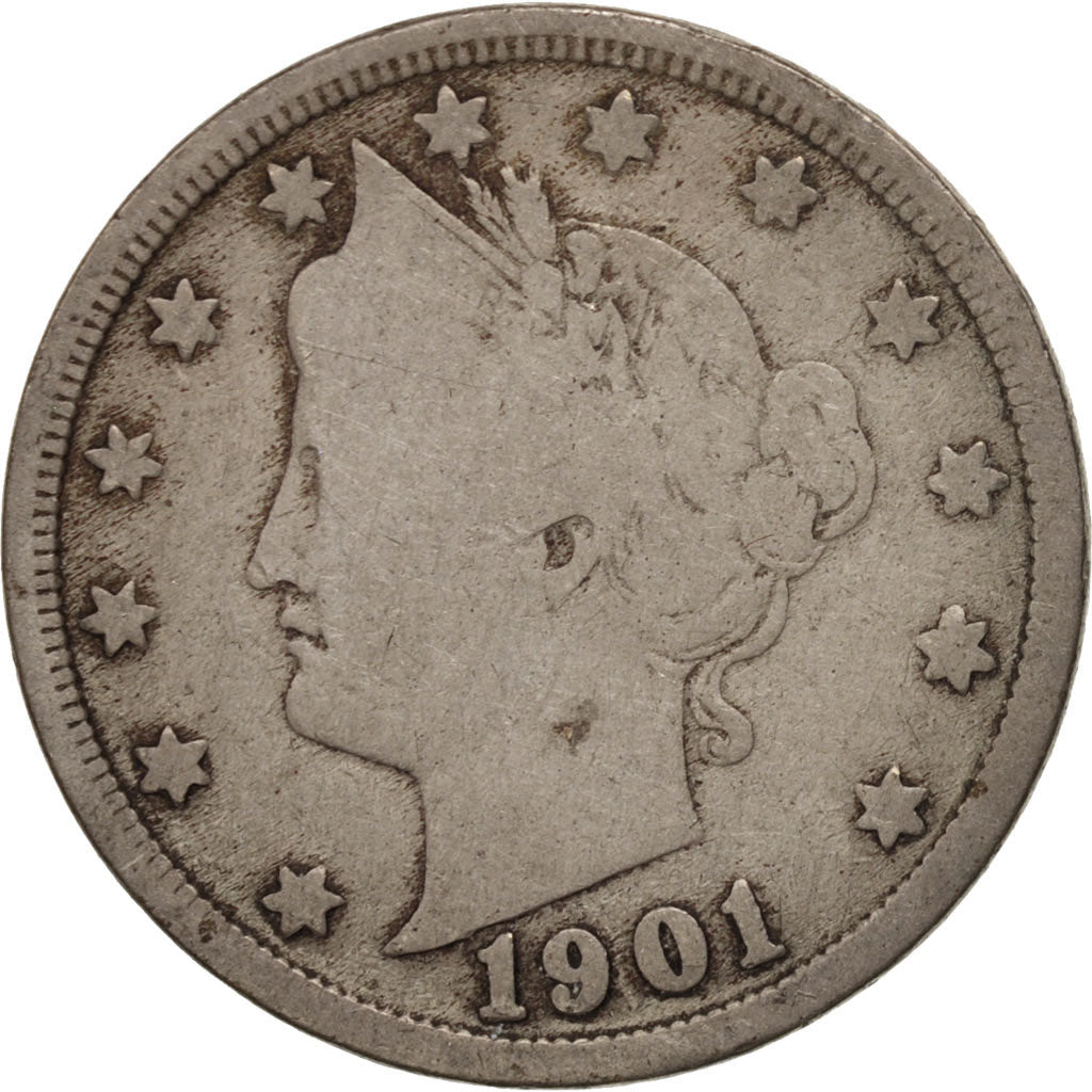 United States, Liberty Nickel, 5 Cents, 1901, U.S. Mint, Philadelphia