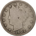 Coin, United States, Liberty Nickel, 5 Cents, 1902, U.S. Mint, Philadelphia
