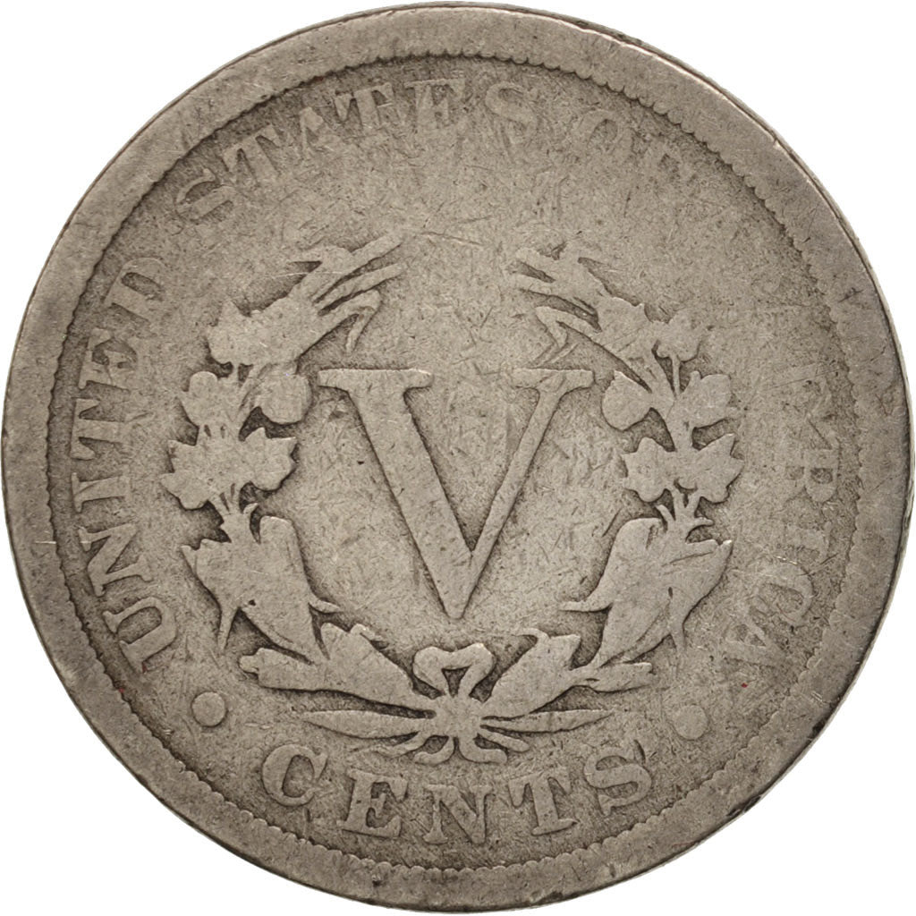 Coin, United States, Liberty Nickel, 5 Cents, 1902, U.S. Mint, Philadelphia