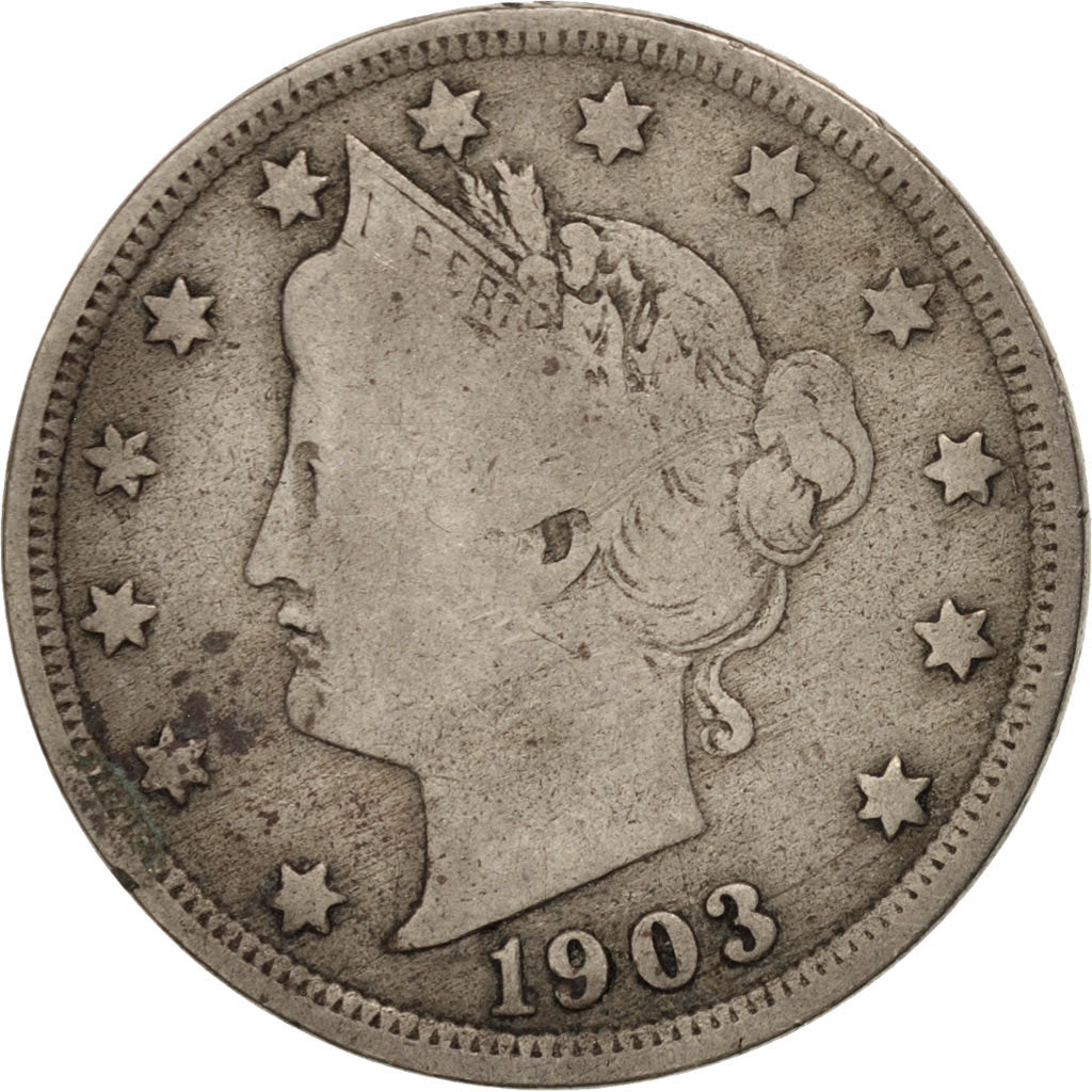 Coin, United States, Liberty Nickel, 5 Cents, 1903, U.S. Mint, Philadelphia