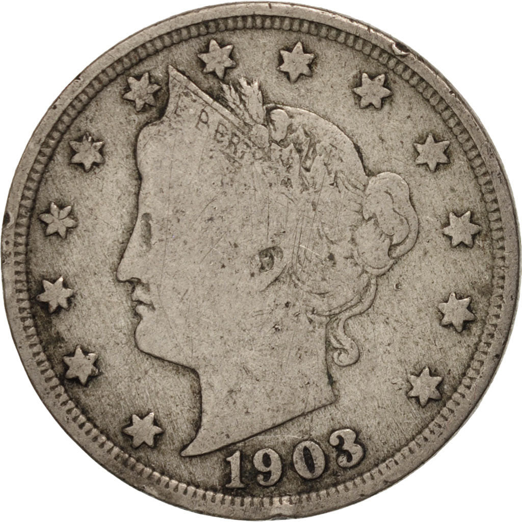 Moneda, Estados Unidos, Liberty Nickel, 5 Cents, 1903, U.S. Mint, Philadelphia