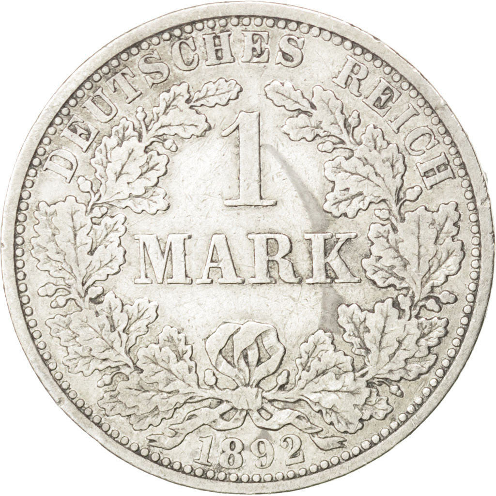 Coin, GERMANY - EMPIRE, Wilhelm II, Mark, 1892, Berlin, EF(40-45), Silver, KM:14