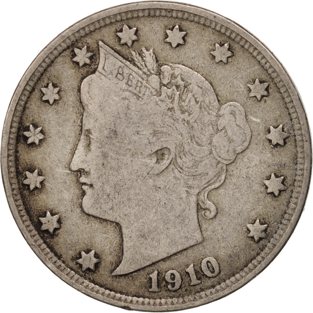 Munten, Verenigde Staten, Liberty Nickel, 5 Cents, 1910, U.S. Mint