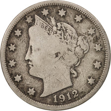 Coin, United States, Liberty Nickel, 5 Cents, 1912, U.S. Mint, Philadelphia