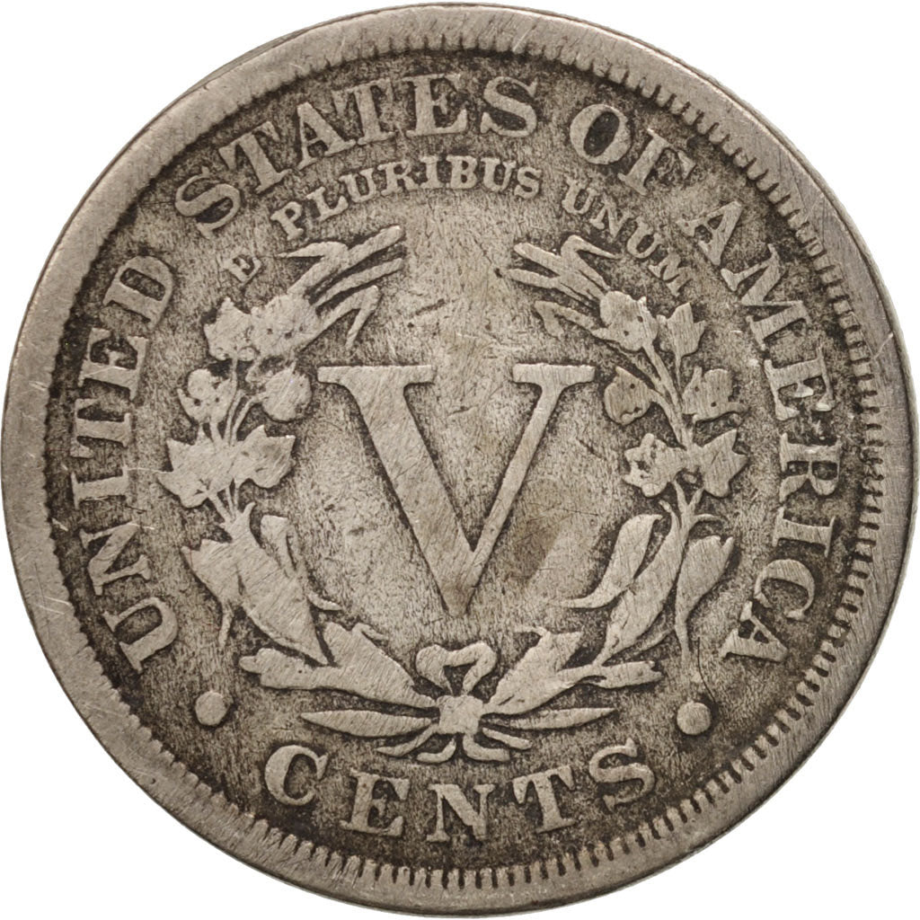 Coin, United States, Liberty Nickel, 5 Cents, 1912, U.S. Mint, Philadelphia
